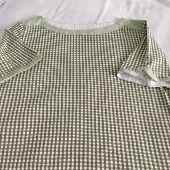 Chico's green check top size 2 - Picture 1 of 9